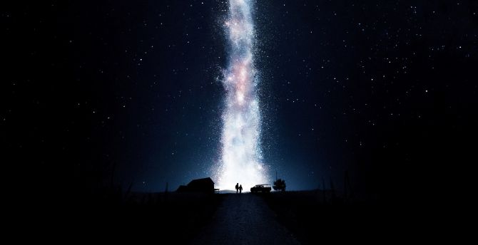Interstellar, stars, milky way, night, movie, 2014 wallpaper