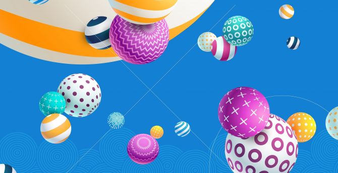 Geometrical shapes, ball, colorful, abstraction wallpaper
