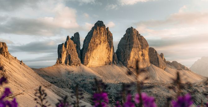 Beautiful, Dolomites mountain cliffs, nature wallpaper