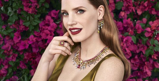 Makeup, actress, Jessica Chastain wallpaper