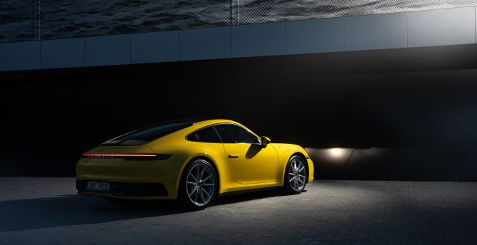 Yellow car, Porsche 911 Carrera wallpaper