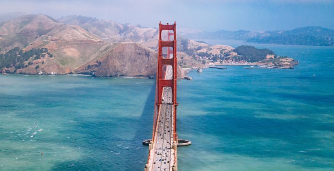 San Francisco bridge, architecture, bridge, aerial view wallpaper