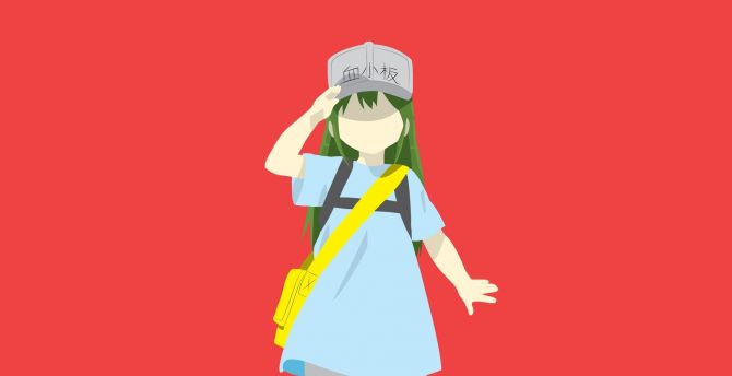 Minimal, Platelet, Hataraku Saibou (Cells at Work!), anime girl, art wallpaper