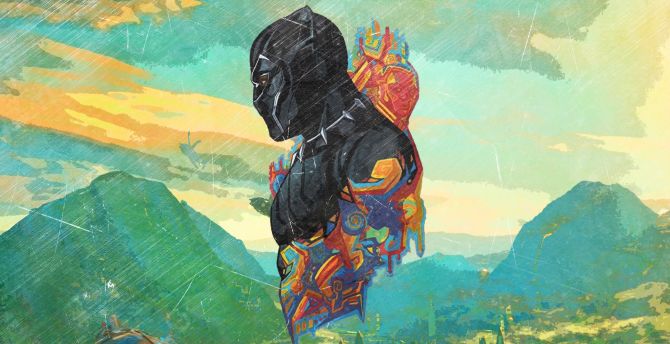 Black panther, superhero, promo art wallpaper