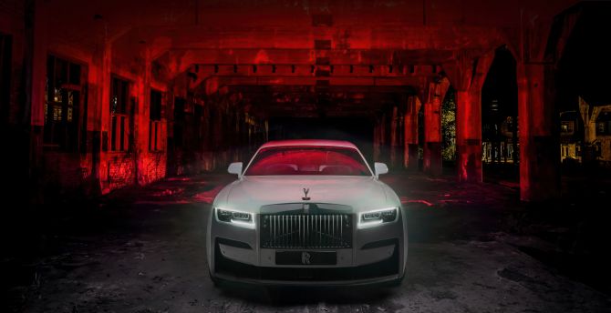 2022 Rolls-Royce Black Badge Ghost, front-view wallpaper
