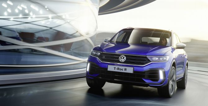 Blue car, Volkswagen T-Roc wallpaper