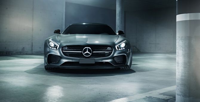 Silver, luxury car, Mercedes-AMG GT S, 2018 wallpaper