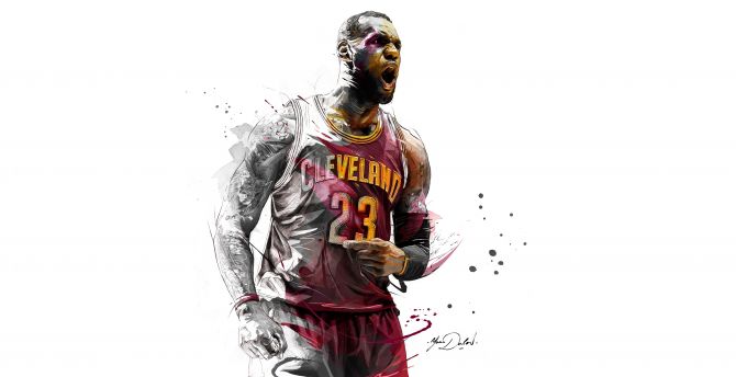 Lebron James, basketball player, artwork wallpaper