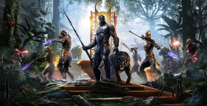 Marvel's Avengers in Wakanda, king of Wakanda wallpaper