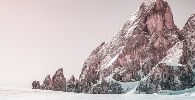 Nature, winter, rocky cliffs wallpaper