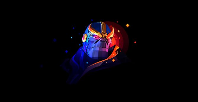 Thanos, super villain, minimal, artwork wallpaper