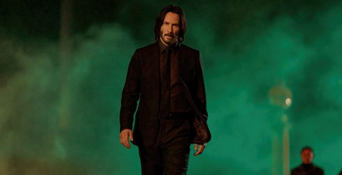 Keanu Reeves in John Wick Chapter 4, walk, movie, 2023 wallpaper
