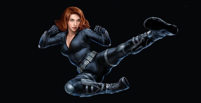 Black Widow, marvel comics, superheroes, black costume wallpaper