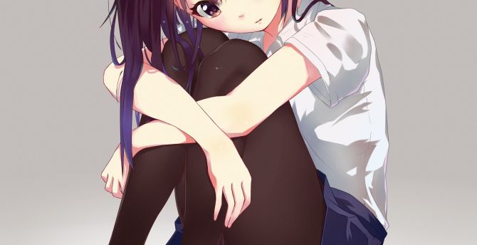Anime girl, art, school uniform wallpaper