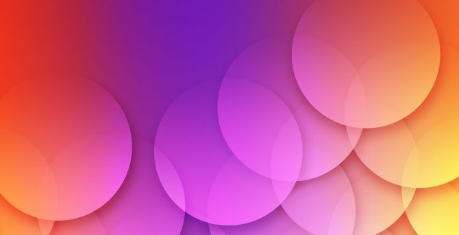 Gradient, overlapping circles, abstract wallpaper