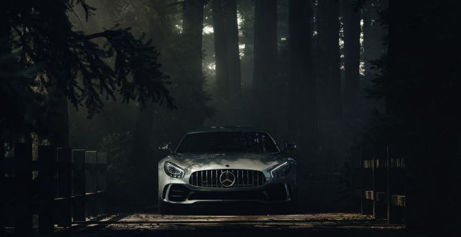 Mercedes-AMG GT, dark, 2018 wallpaper