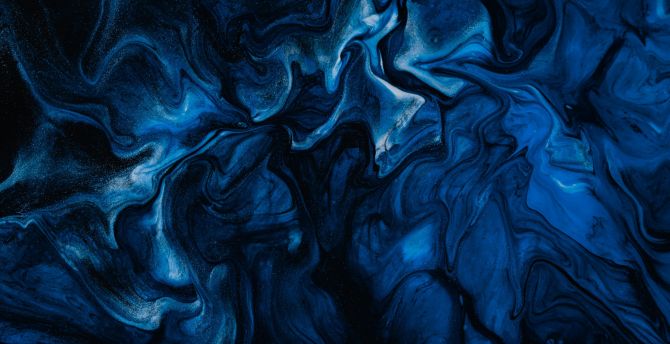 Paint stains, liquid, blue-dark wallpaper