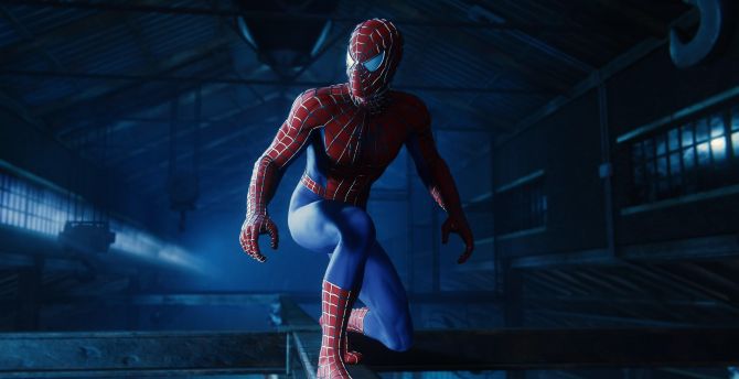 Spider-man, in the warehouse, video game, art wallpaper