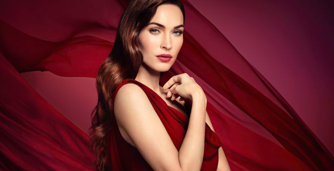 Megan Fox, red dress, 2020 wallpaper