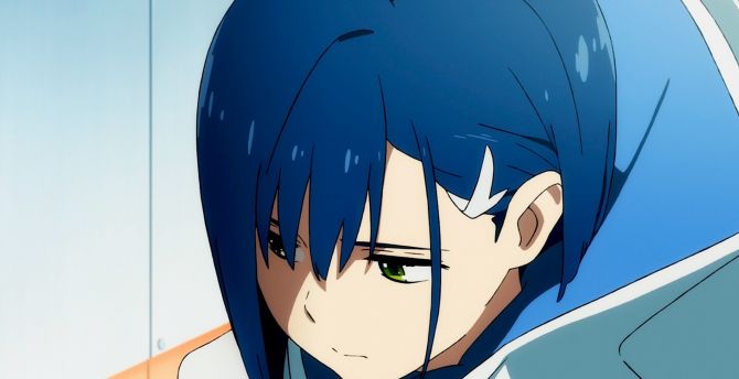 Tense, anime girl, blue hair, Ichigo wallpaper