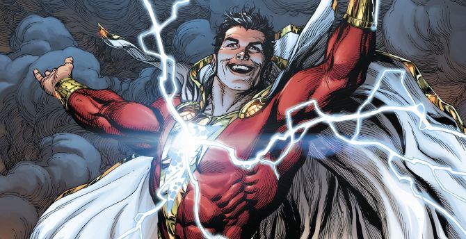 Happy, Shazam!, lightning, superhero, comics wallpaper