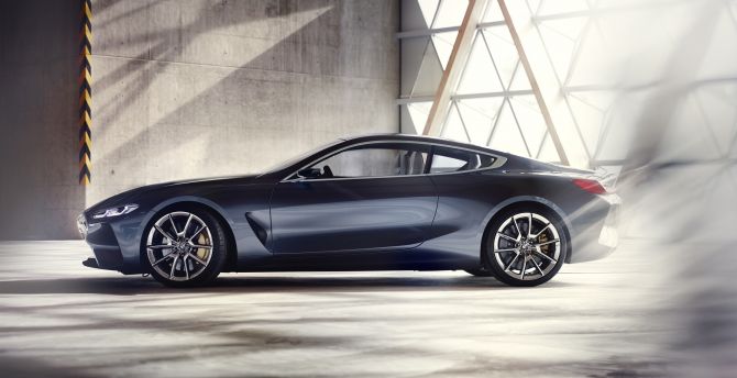 Side view, BMW concept 8 series, car, 2018 wallpaper