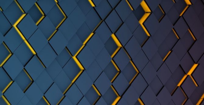 Grid, black, pattern, yellow glow wallpaper