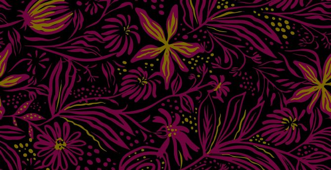 Pink Floral pattern, abstract wallpaper