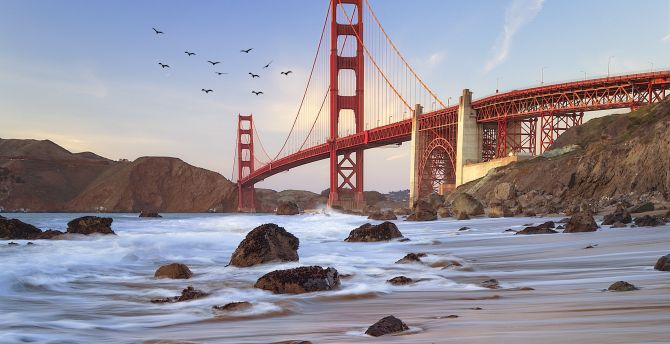Bridge, coast, Golden Gate Bridge wallpaper