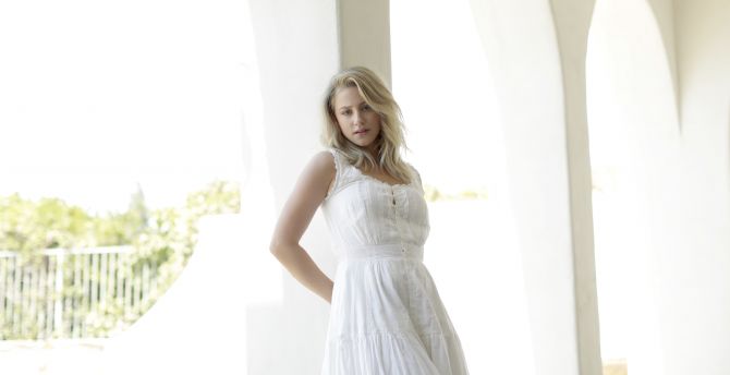 Beautiful, white dress, Lili Reinhart wallpaper
