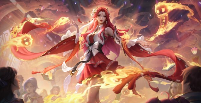 Redhead woman, game character, Honor of Kings wallpaper
