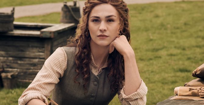 Outlander, Sophie Skelton, actress, 2021 wallpaper