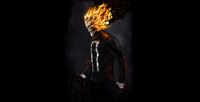 Ghost Rider, marvel superhero, art wallpaper
