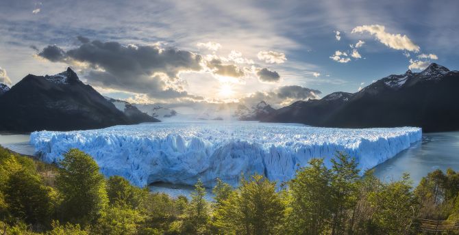 Iceberg, glacier lake, nature wallpaper