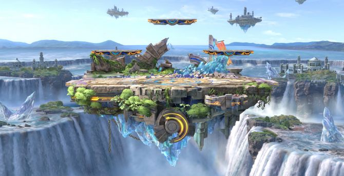 Super Smash Bros. Ultimate, video game, E3 2018, flying island wallpaper