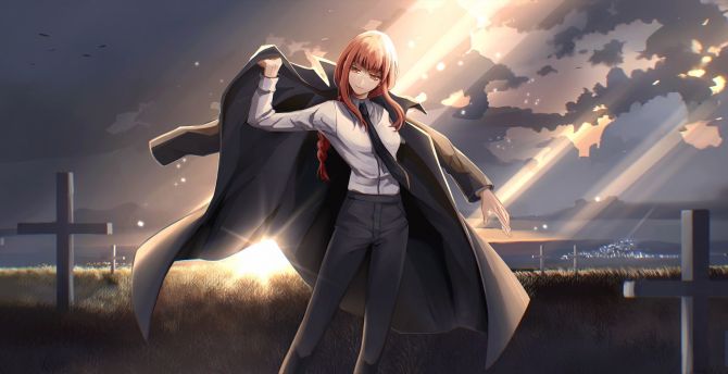 Redhead, girl anime, original, Genshin Impact wallpaper