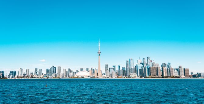 Sunny day, cityscape, Buildings, city, sky, Toronto wallpaper