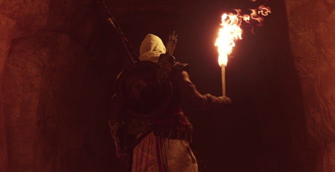 Inside the cave, Assassin's Creed: Origins wallpaper