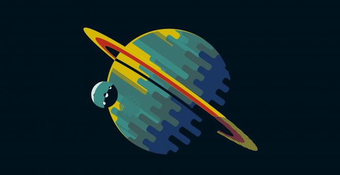 Minimal, planet, Saturn wallpaper