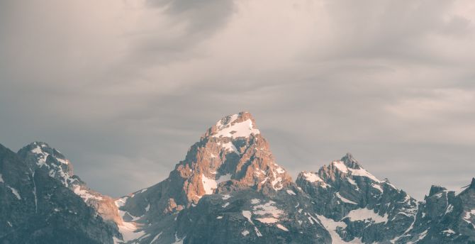 Grand Teton National Park, cloudy sky, mountains wallpaper