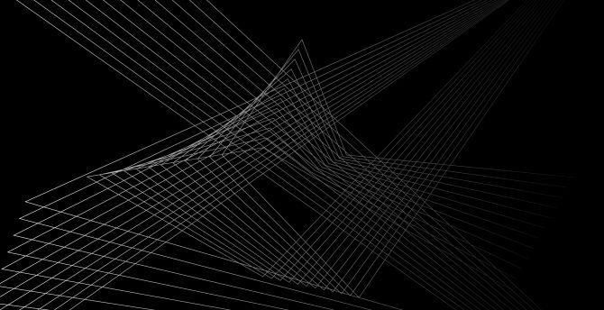 White geometry shapes, lines, dark wallpaper