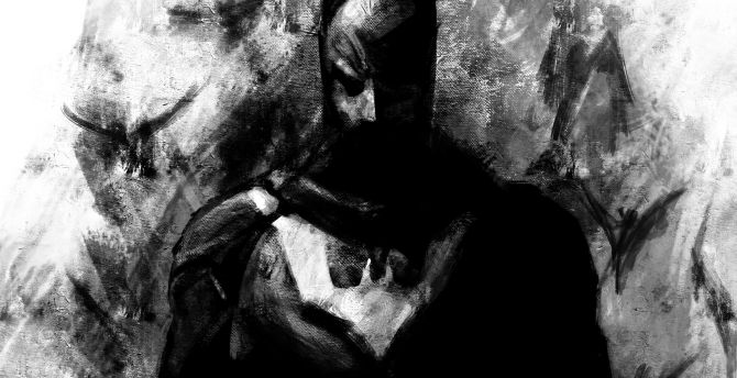 Dark, superhero, sketch art, batman wallpaper