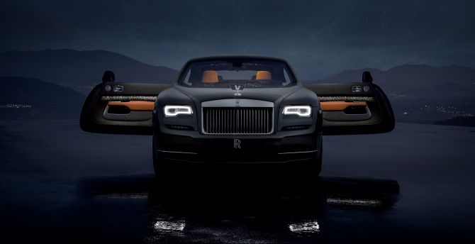 Dark car, Rolls-Royce Wraith, luminary collection, 2018 wallpaper