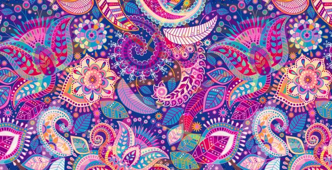 Flowers, pattern, vibrant and colorful wallpaper