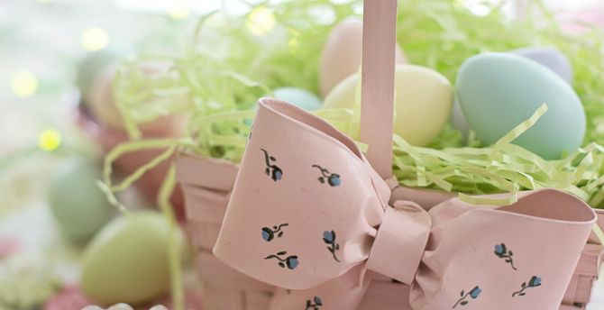 Eggs basket, Easter wallpaper
