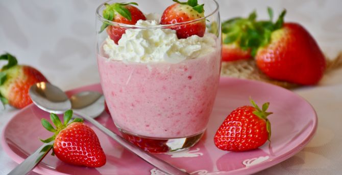 Fruits shake, drink, strawberry wallpaper