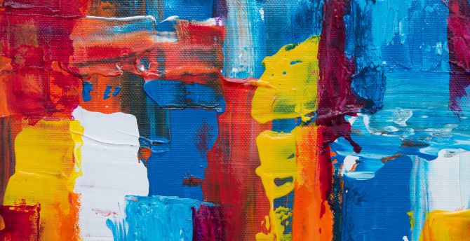 Paint, multicolored strokes, canvas art wallpaper