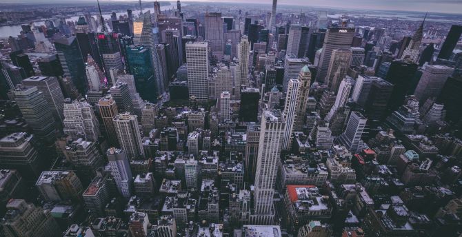 New york, city, buildings, aerial view wallpaper
