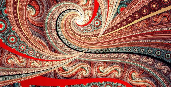 Fractal, wavy pattern, abstract wallpaper