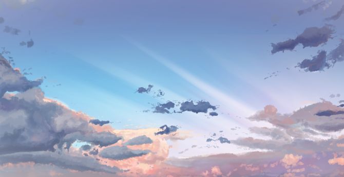 Sky, clouds, original, anime wallpaper